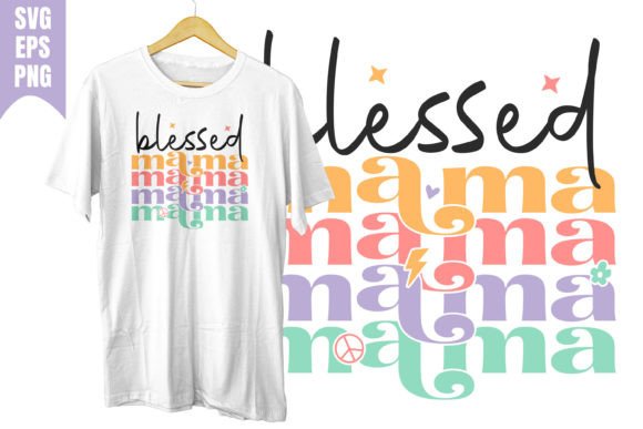 Blessed Mama Love SVG: Retro Graphics for T-Shirt Designs