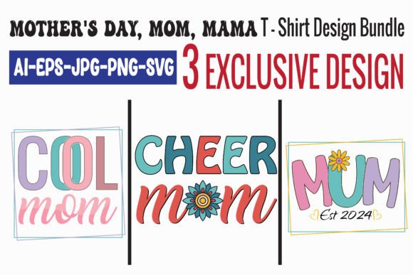 Cool Mom, Cheer Mum Bundle: Graphics for T-Shirt Designs