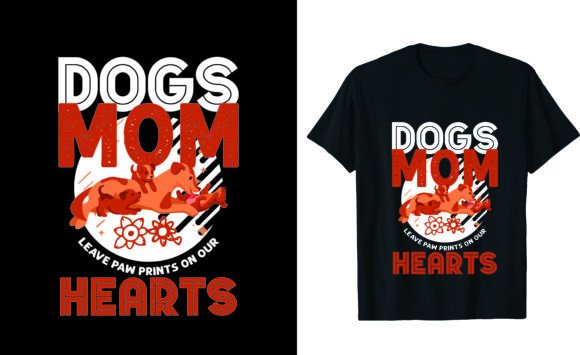 Dogs Mom Paw Prints: Graphics for T-Shirt Designs